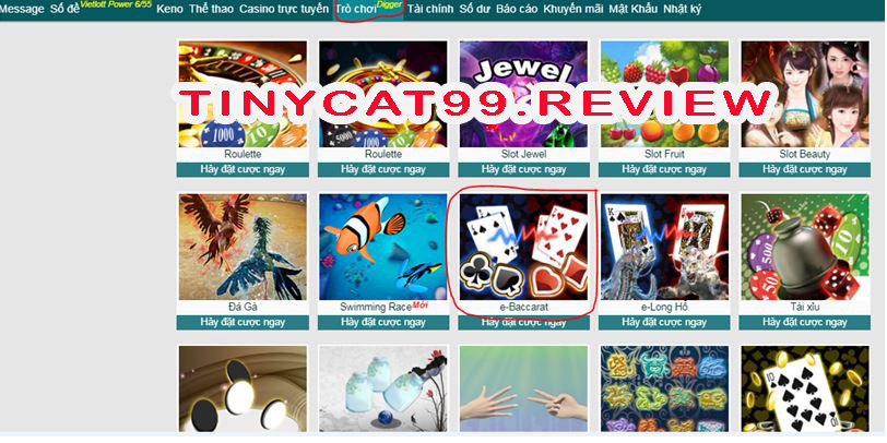 cach choi e baccarat tinycat99